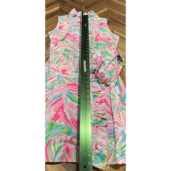 Lilly Pulitzer Dress Romee Wrap Ruffle Floral My‎ World Cotton Stretch Womens XS - Picture 6 of 7